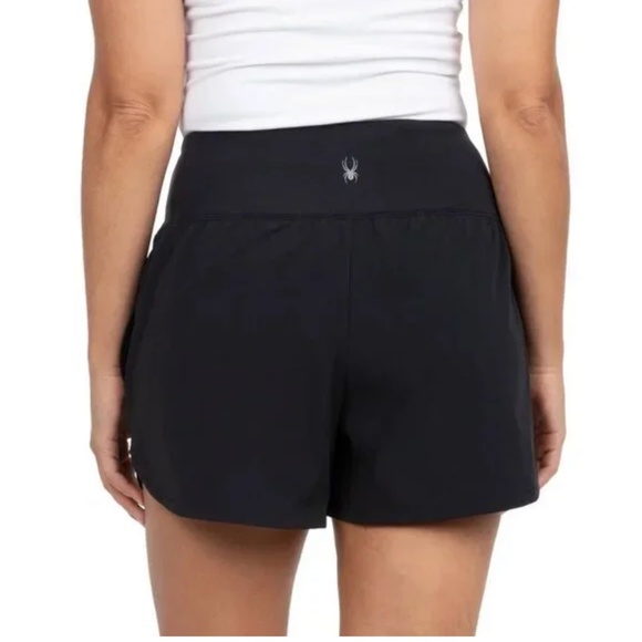 Women’s Spyder Black Woven Athletic Shorts with Pockets Size Large - Picture 2 of 8